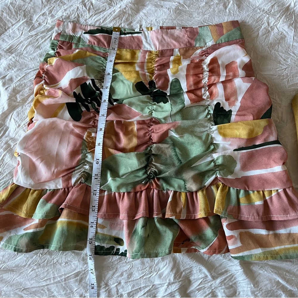 Pink Ripple Small Colorful Spring Summer Skirt Set Two Piece - Picture 9 of 11